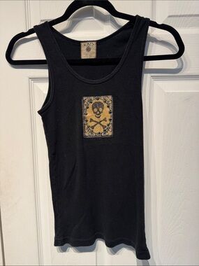 Black Skull Patch Tank Top